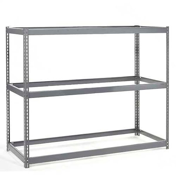 Global Industrial Wide Span Rack 48Wx24Dx60H, 3 Shelves No Deck 1200 Lb Cap. Per Level, Gray B2297001